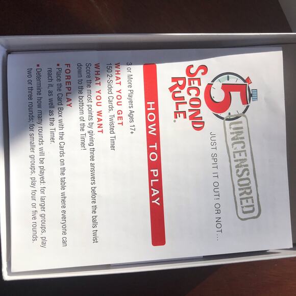 5 Second Rule Uncensored Card Game - Picture 4 of 5